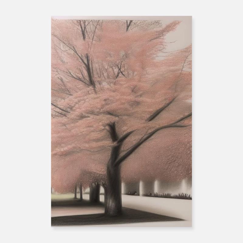 Cerisier - Poster 40 x 60 cm - blanc