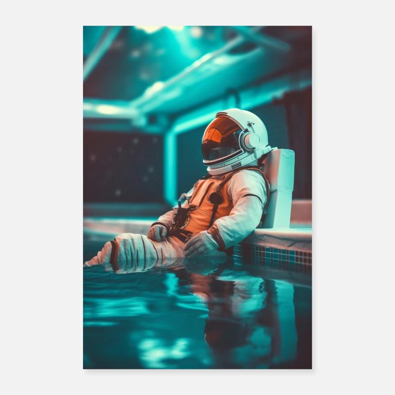 Astronaut am Pool Poster 40x60 cm