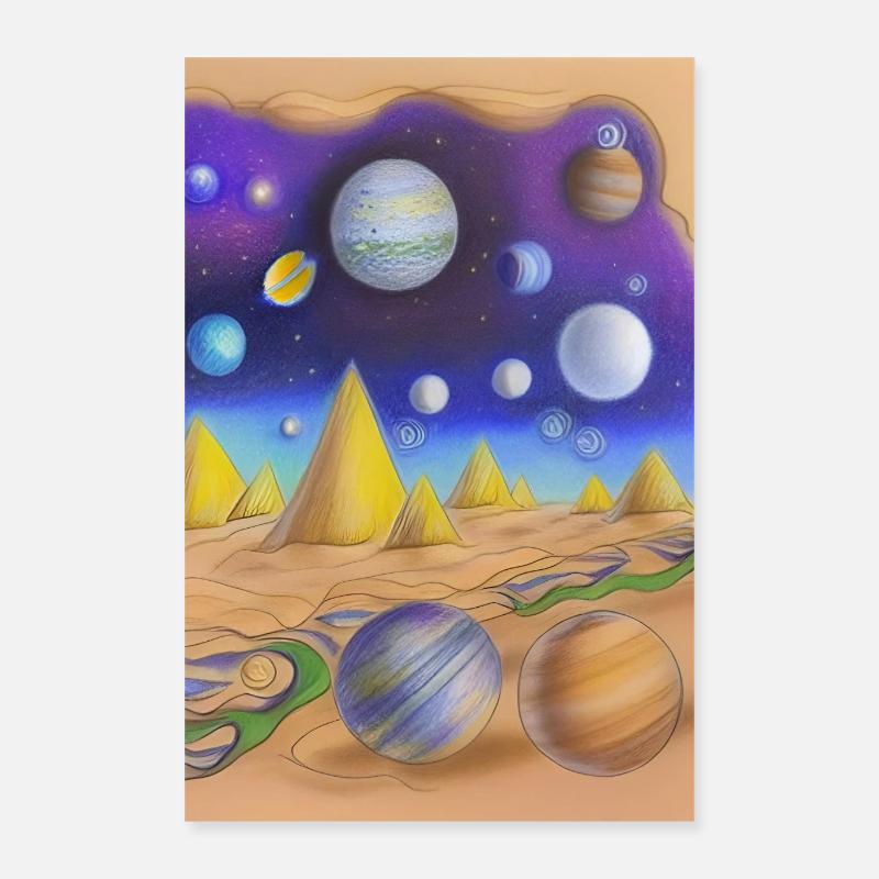 Espace et planètes Poster 40 x 60 cm