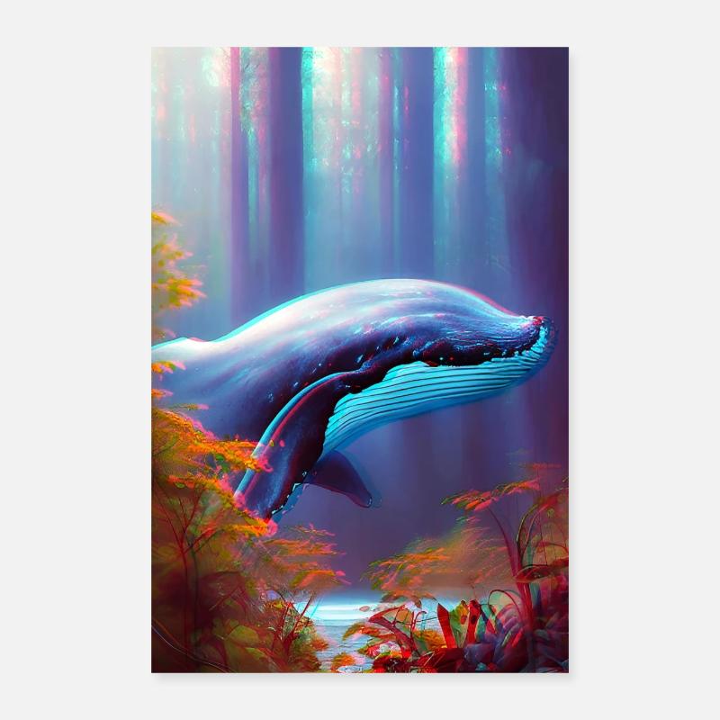 Wal im Wald Surrealismus Poster 40x60 cm