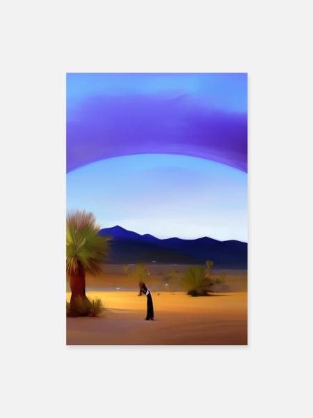 Arabische Wüste - Poster 40x60 cm - Weiß