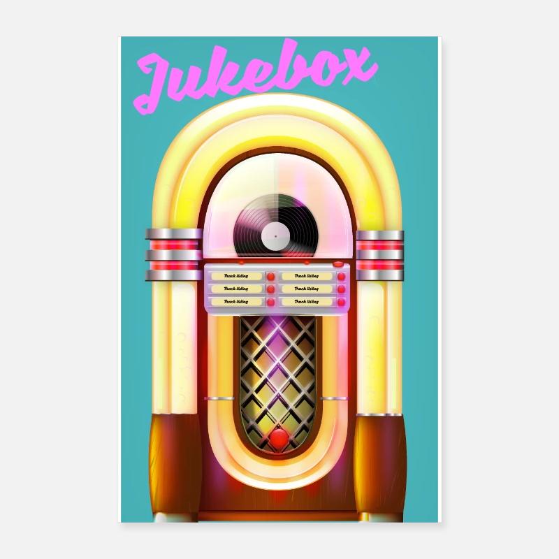 Juke-box des années 1950 Poster 40 x 60 cm