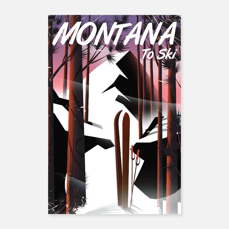 Montana Pour skier Poster 40 x 60 cm