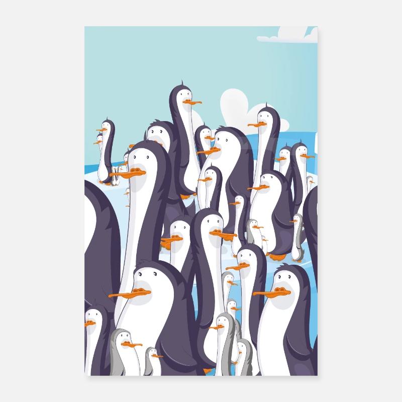 Manchots de dessins animés mignons Poster 40 x 60 cm