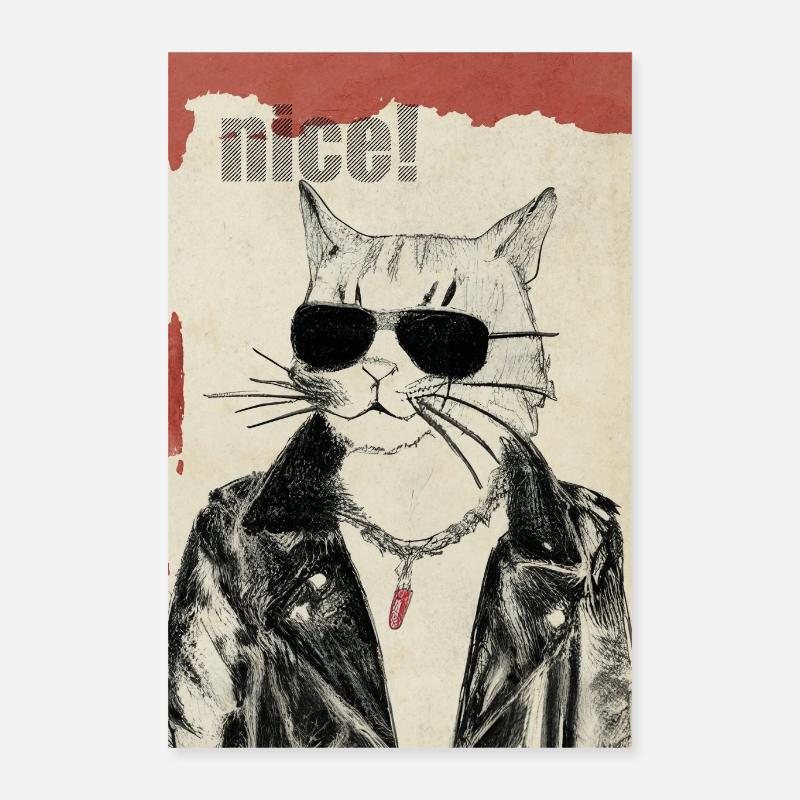 nice - Poster 40x60 cm - Weiß