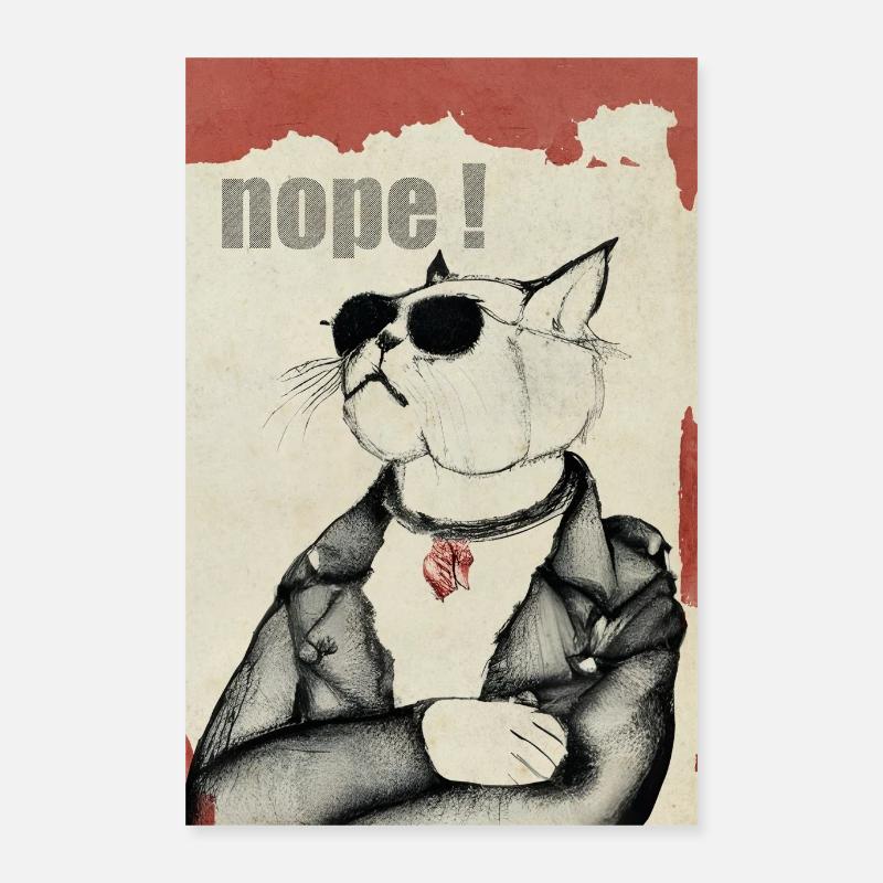 nope - Poster 40x60 cm - Weiß