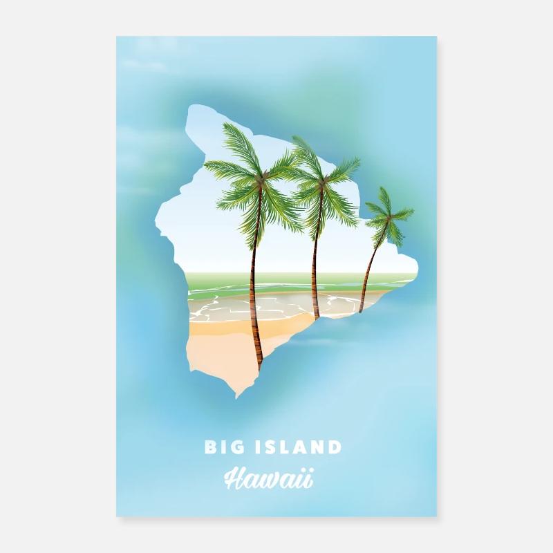 Grande île d’Hawaï Poster 40 x 60 cm