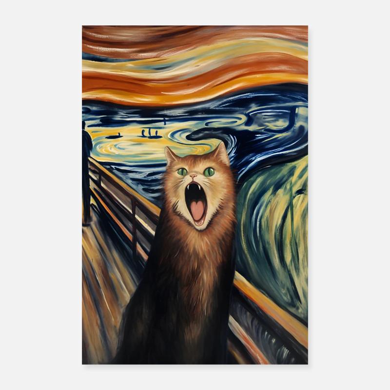 Katze Schrei Poster 40x60 cm
