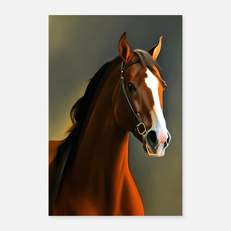 Pferdekopf Öl Malerei Poster 40x60 cm