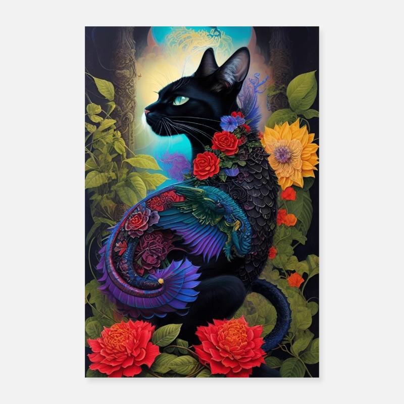 Blumenkatze Poster 40x60 cm