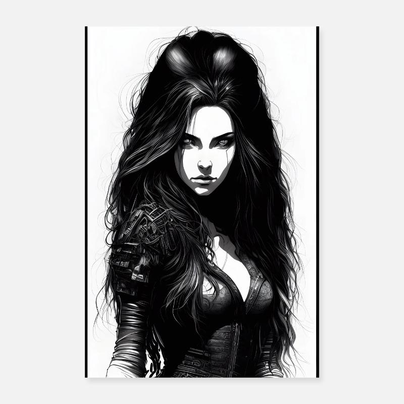 Portrait de femme de science-fiction Poster 40 x 60 cm