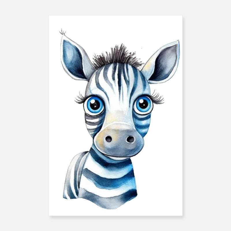 Zoo d’aquarelle Zebra Poster 40 x 60 cm