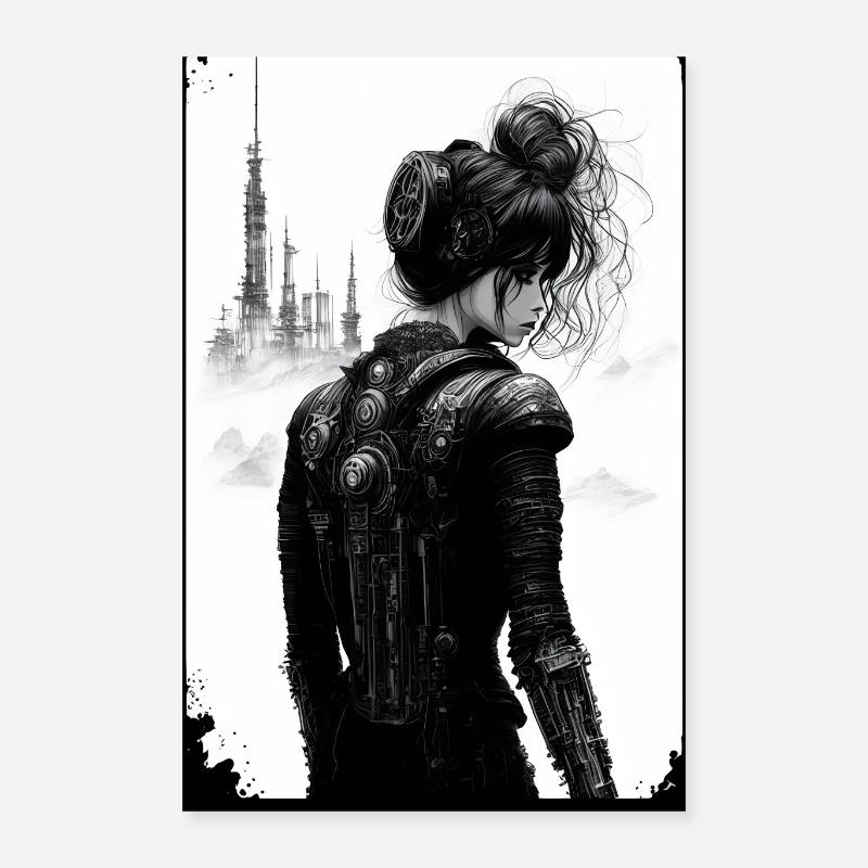 Femme dans le style steampunk Poster 40 x 60 cm