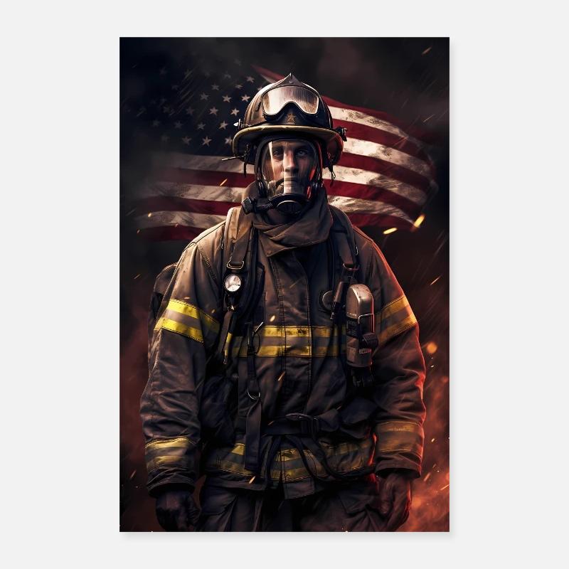 Firefighter USA Poster 16" x 24" (40x60 cm)