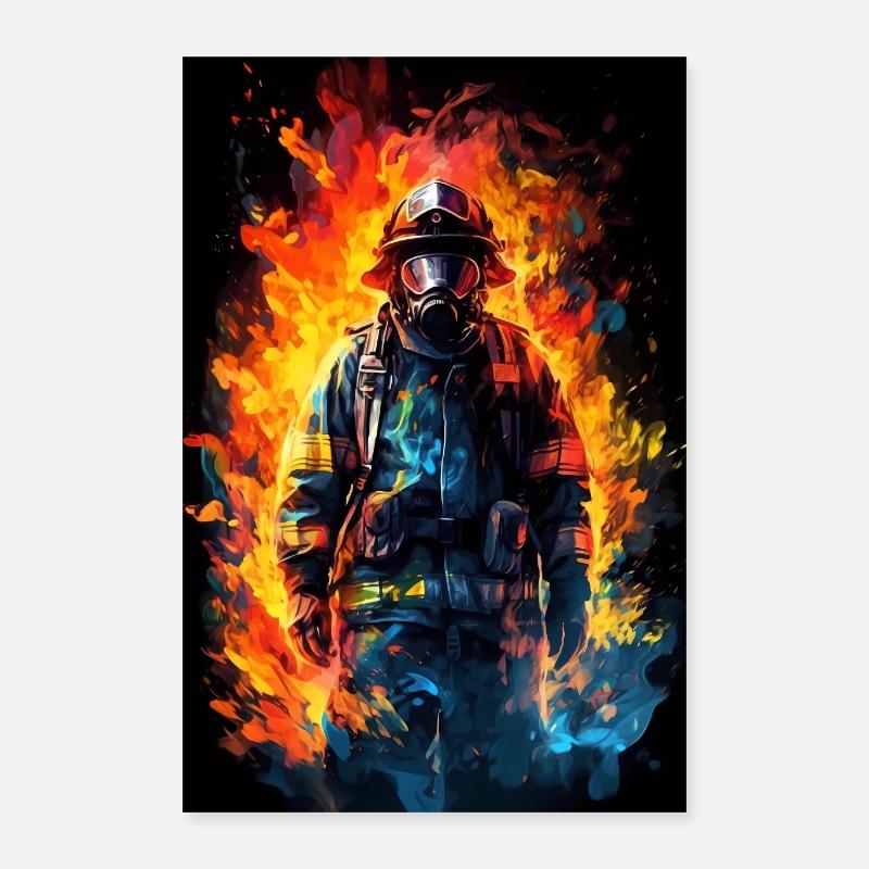 Feuerwehrmann Artwork Poster 40x60 cm