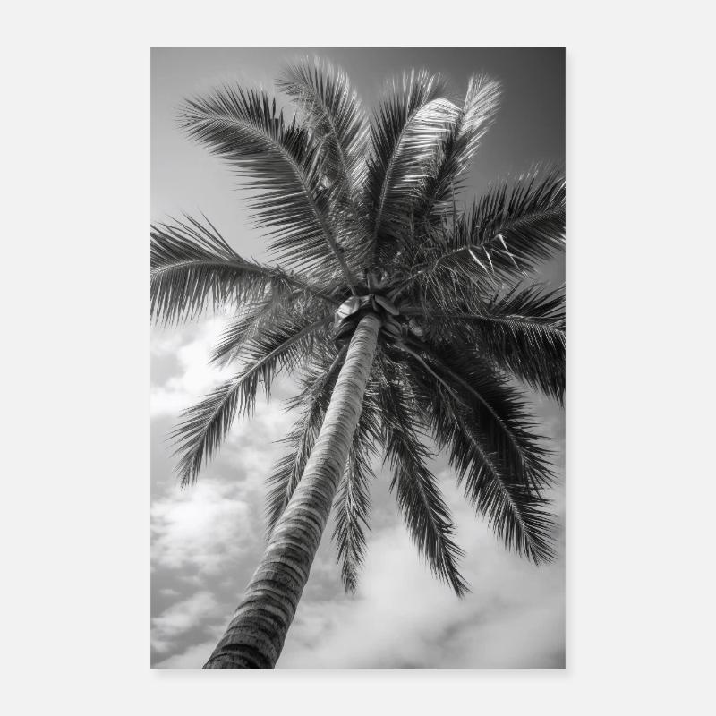 Palmier sur la plage de sable V1 Poster 40 x 60 cm