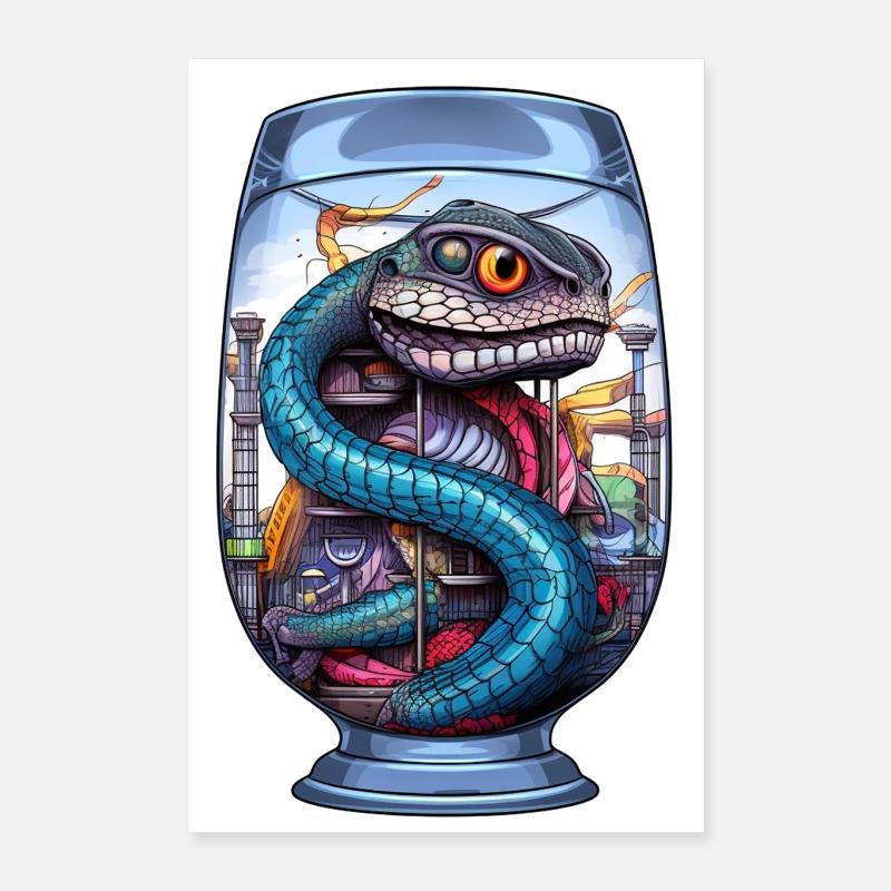 Basilisk Tattoo Drawing Poster 16" x 24" (40x60 cm)