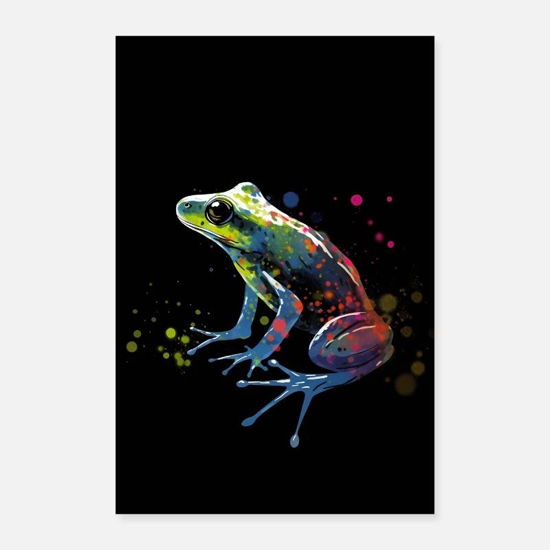 Frog Colorful Poster 40x60 cm