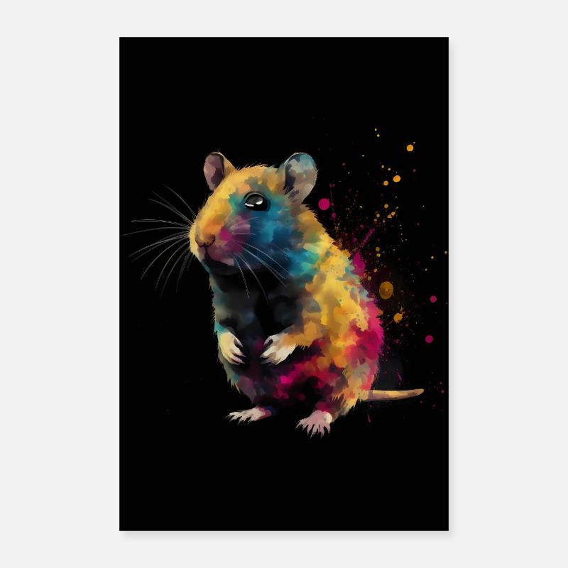 Hamster Colorful Poster 40x60 cm