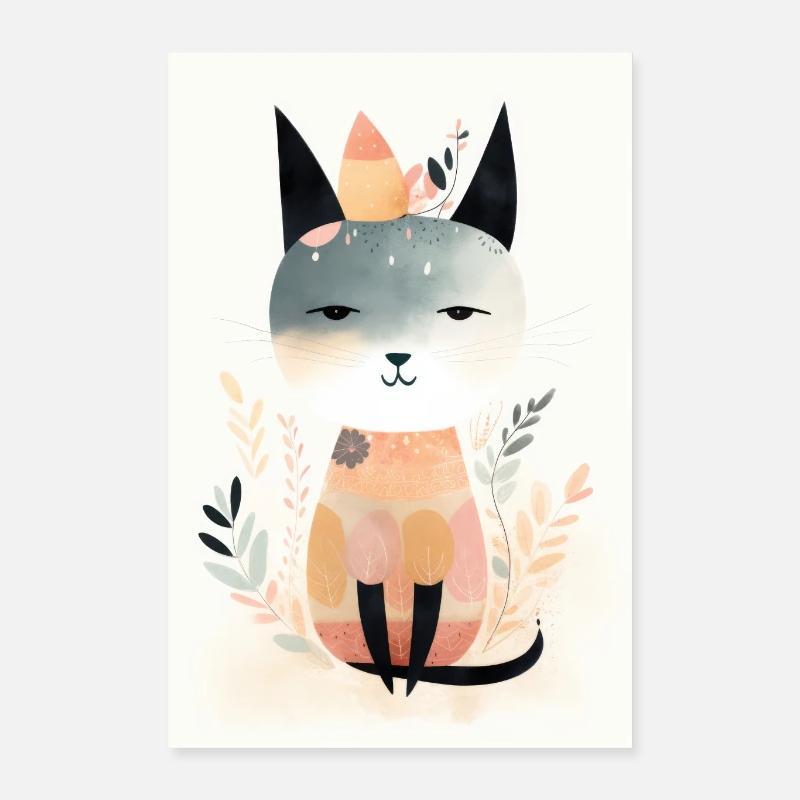 Mignon Aquarelle Cat 4 Poster 40 x 60 cm