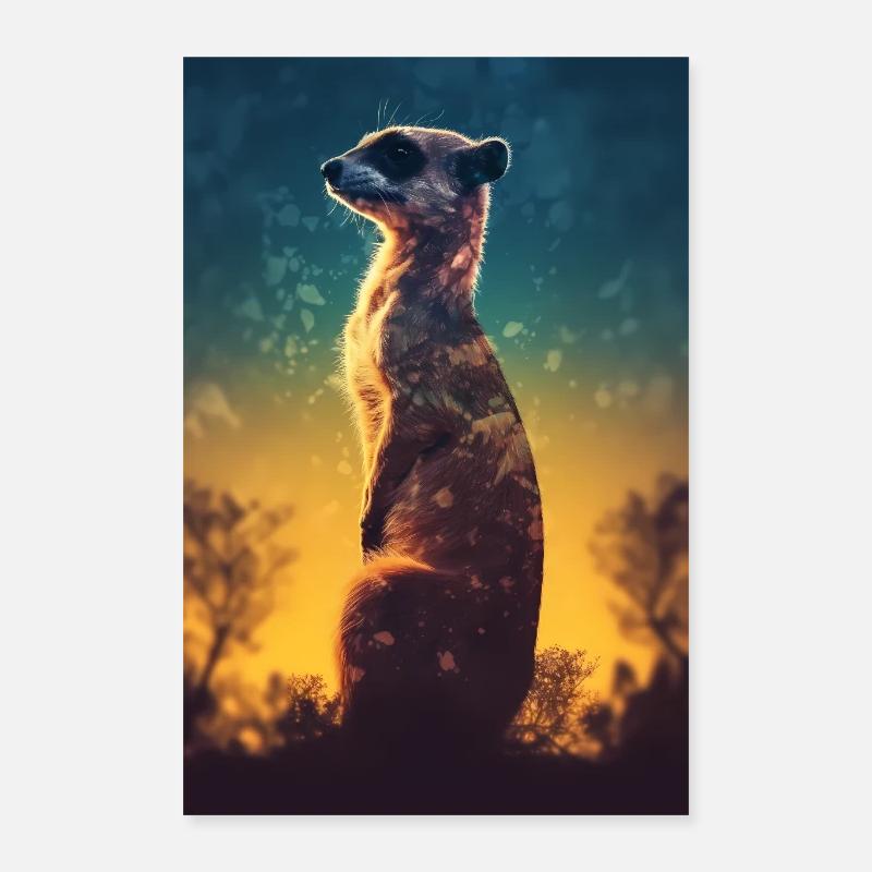 Erdmännchen Tier Erdmann Animal Poster 40x60 cm