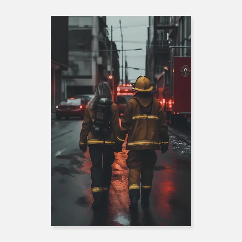 Fireman Girlfriend Poster 16" x 24" (40x60 cm)
