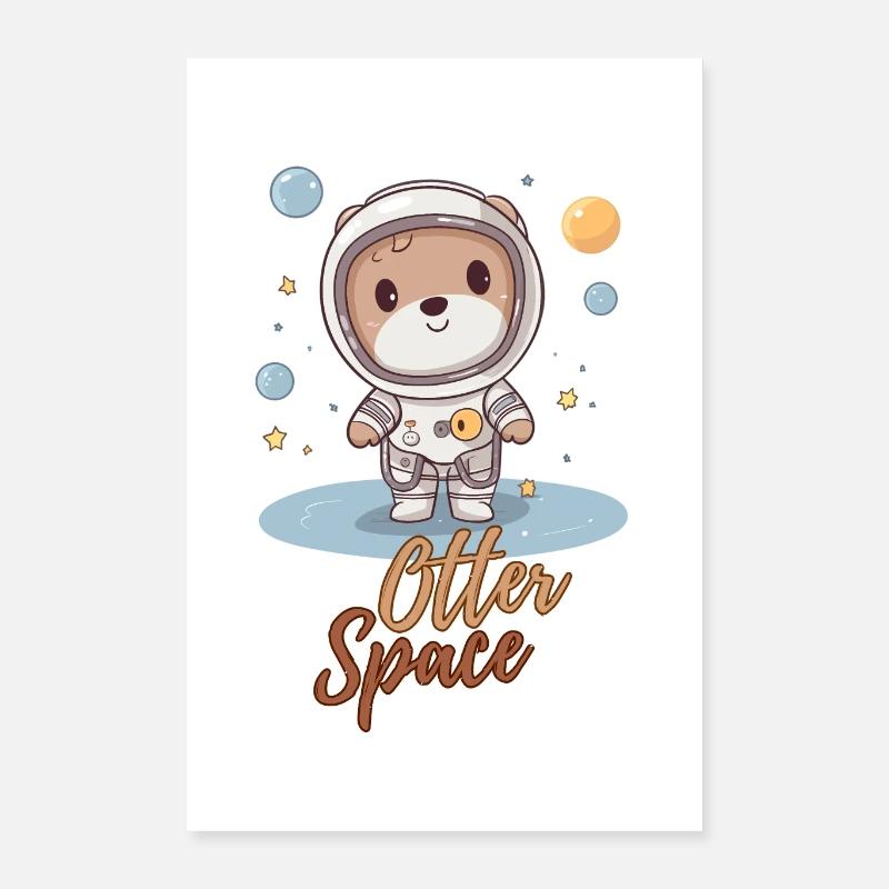 Otter Space Poster, niedlich, Comic-Stil Poster 40x60 cm