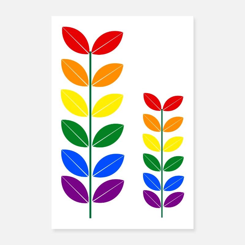 Rainbow Leaves Poster 16" x 24" (40x60 cm)