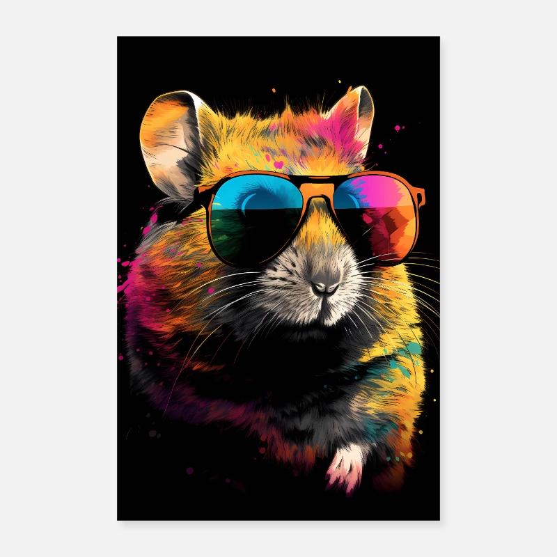 Hamster with Sunglasses Poster 40x60 cm