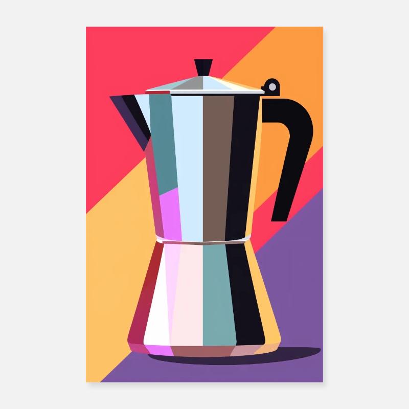 Machine à expresso colorée Poster 40 x 60 cm