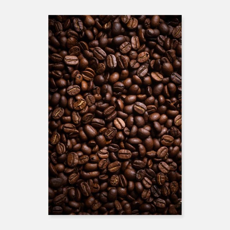 Kaffeebohnen - Poster 40x60 cm - Weiß