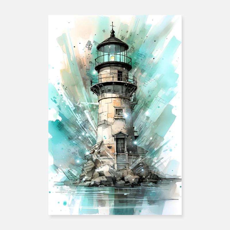 Lighthouse Modern Poster 16" x 24" (40x60 cm)