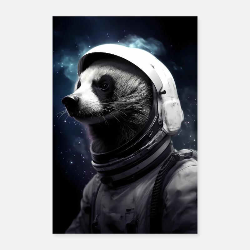 Honey Badger Astronaut Poster 40x60 cm