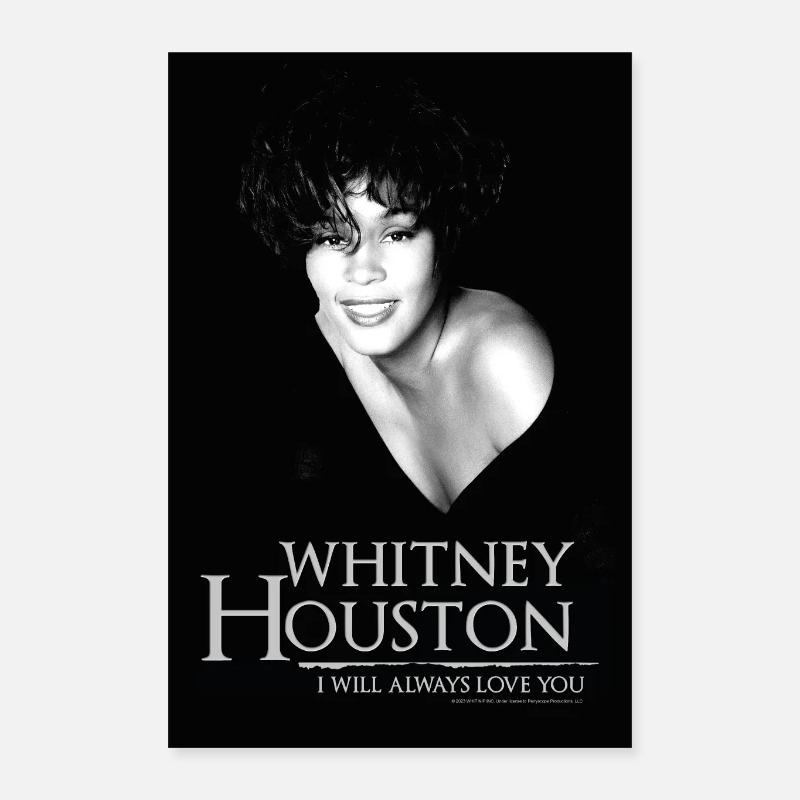 Whitney Houston Poster Schwarz Weiß Poster 40x60 cm