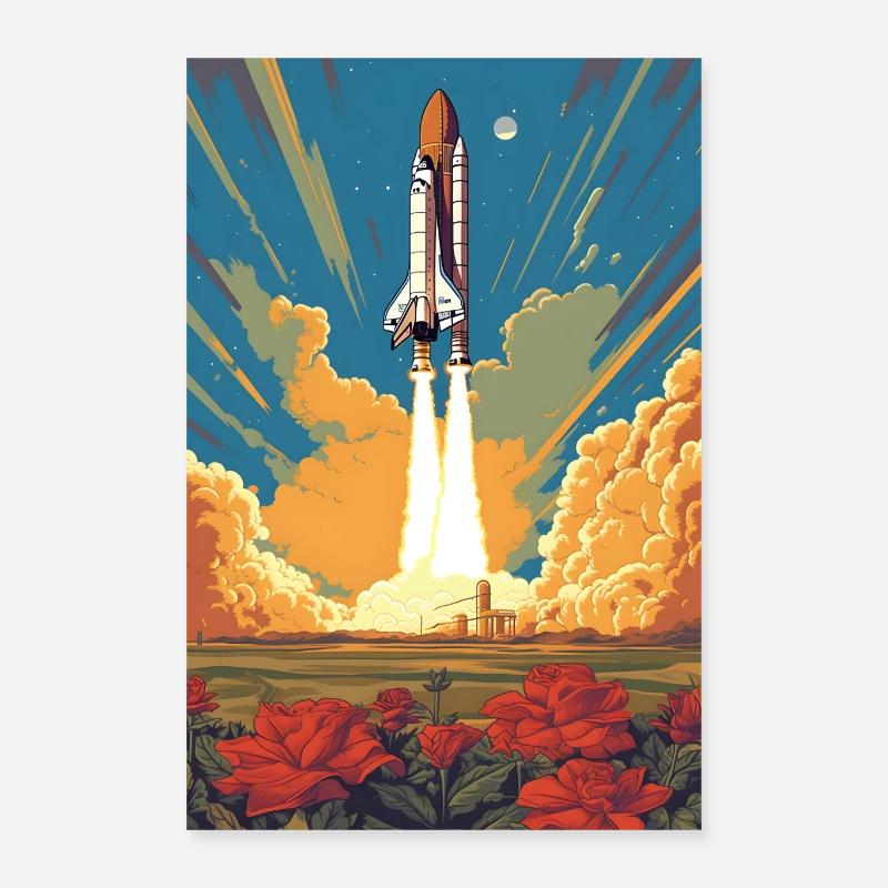 Rocket Astronaut Space Space Poster 16" x 24" (40x60 cm)