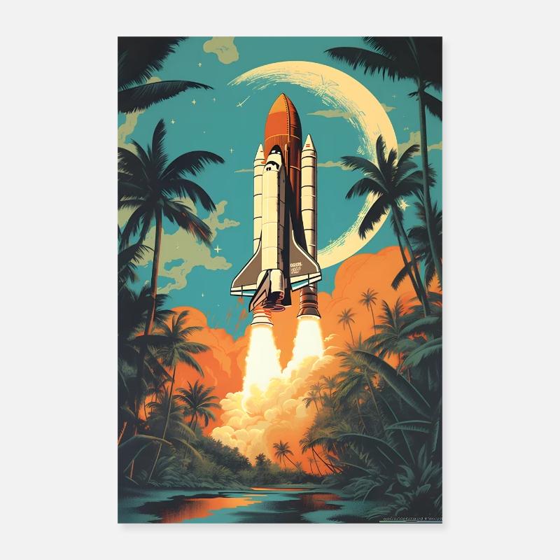 Astronaute de fusée Espace Poster 40 x 60 cm