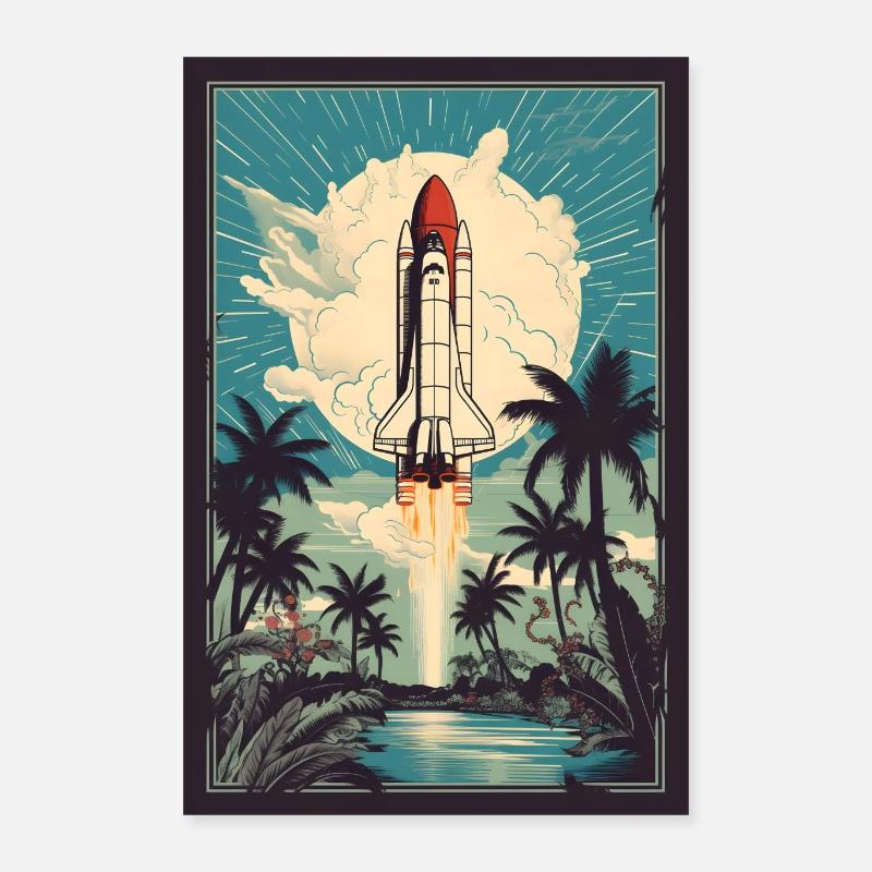 Astronaute de fusée Espace Poster 40 x 60 cm