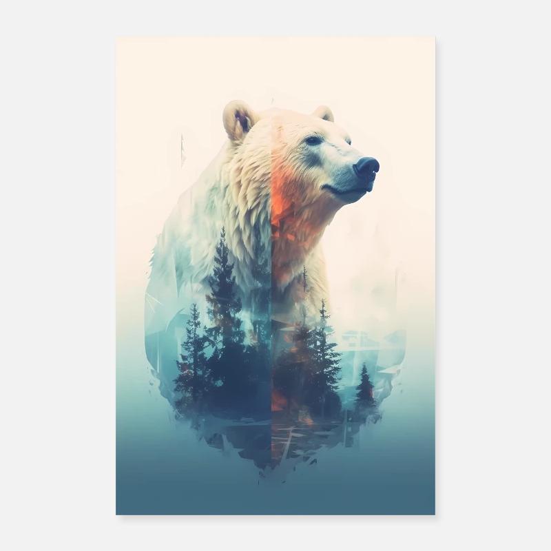 Eisbär Eisbären Tier Nordpol Art Poster 40x60 cm
