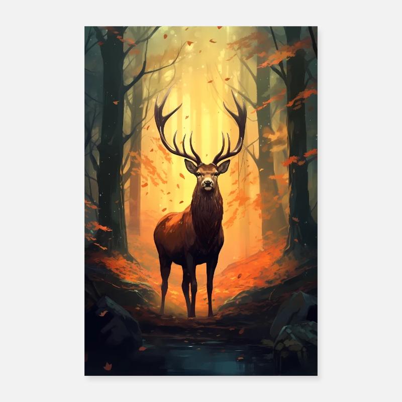 Roe Deer Animal Forest Poster 16" x 24" (40x60 cm)