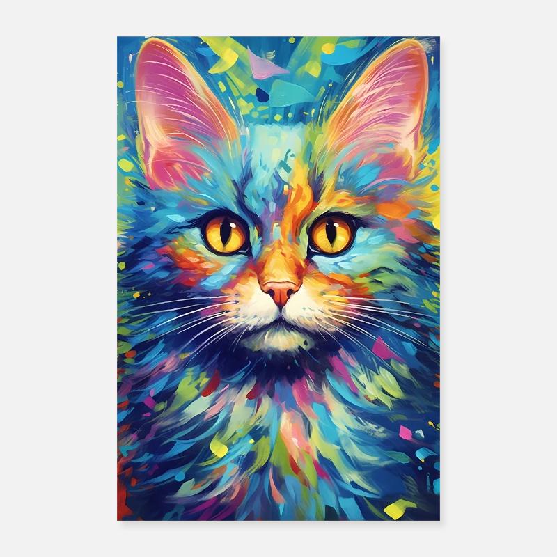 Chat Chat Amoureux Chaton Propriétaire Chaton Poster 40 x 60 cm