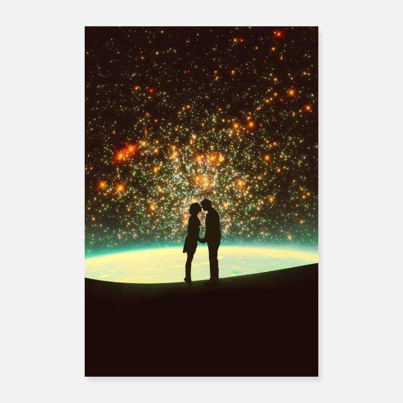 Kosmischer Kuss Poster 40x60 cm