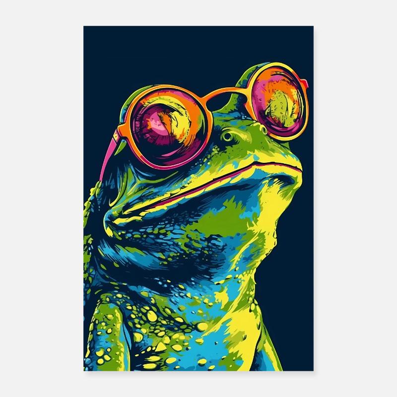 Frog with Sunglasses Poster 40x60 cm
