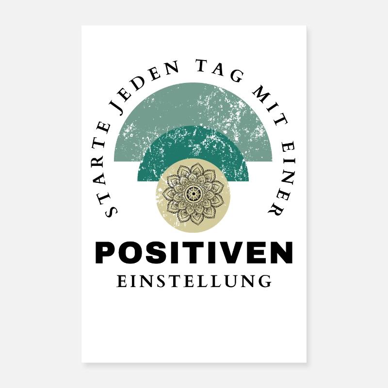 POSITIVE EINSTELLUNG MINDSET Motivation Poster 40x60 cm