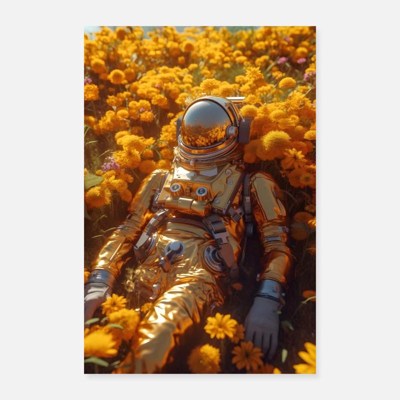 L’astronaute fleurit Infinity Poster 40 x 60 cm