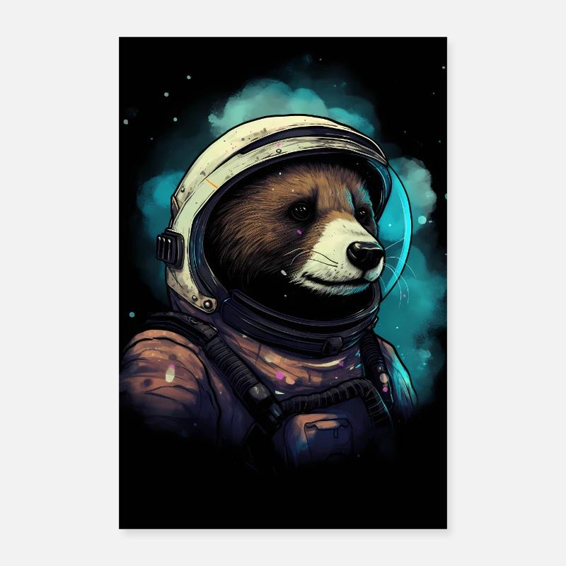 Honey Badger Astronaut Poster 40x60 cm