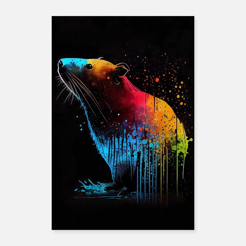 Capybara Coloré Poster 40 x 60 cm