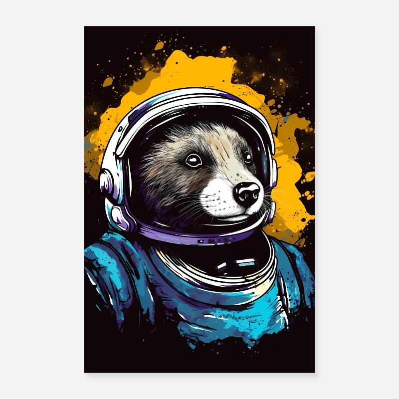 Honey Badger Astronaut Poster 40x60 cm