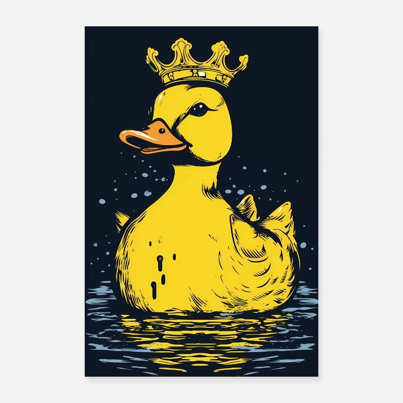 Rubber Duck With Crown Poster 40x60 cm