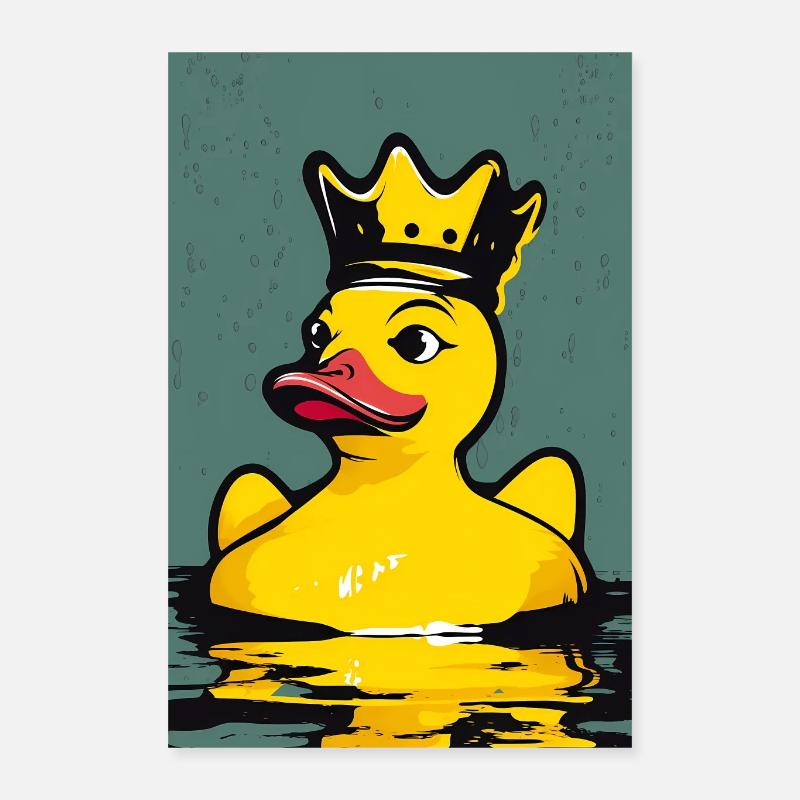 Rubber Duck With Crown Poster 40x60 cm
