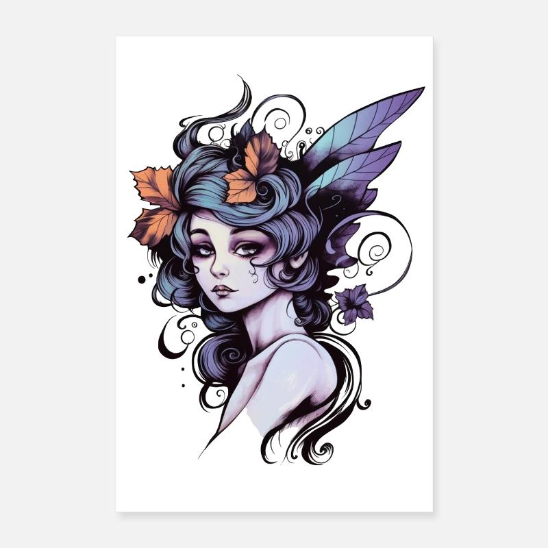 Fee Wasserfarben Zeichnung Poster 40x60 cm